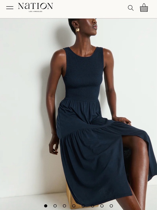 Nation LTD Dresses & Skirts - Nation LTD Navy Smocked Maxi Dress
